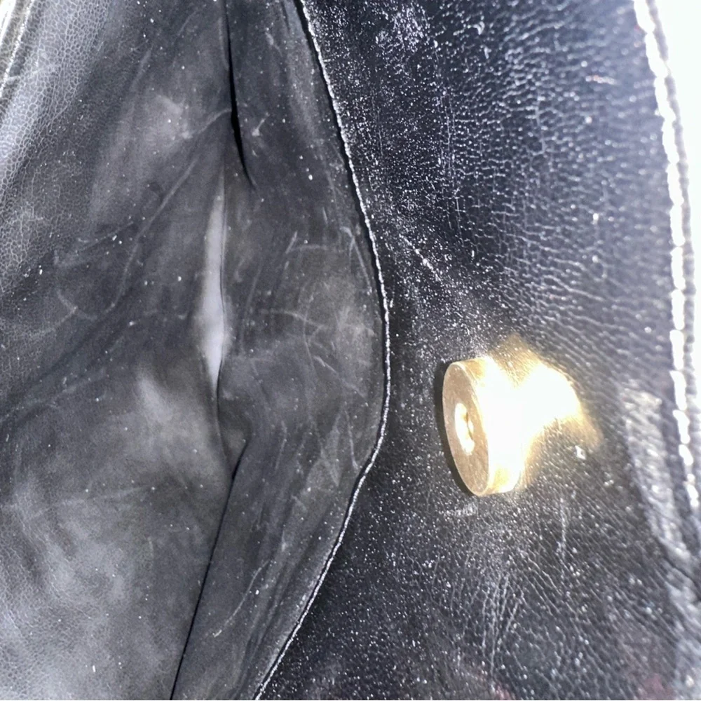 Vintage Pistore Italian Chic Black Woven Leather Shoulder Bag - Picture 12 of 13